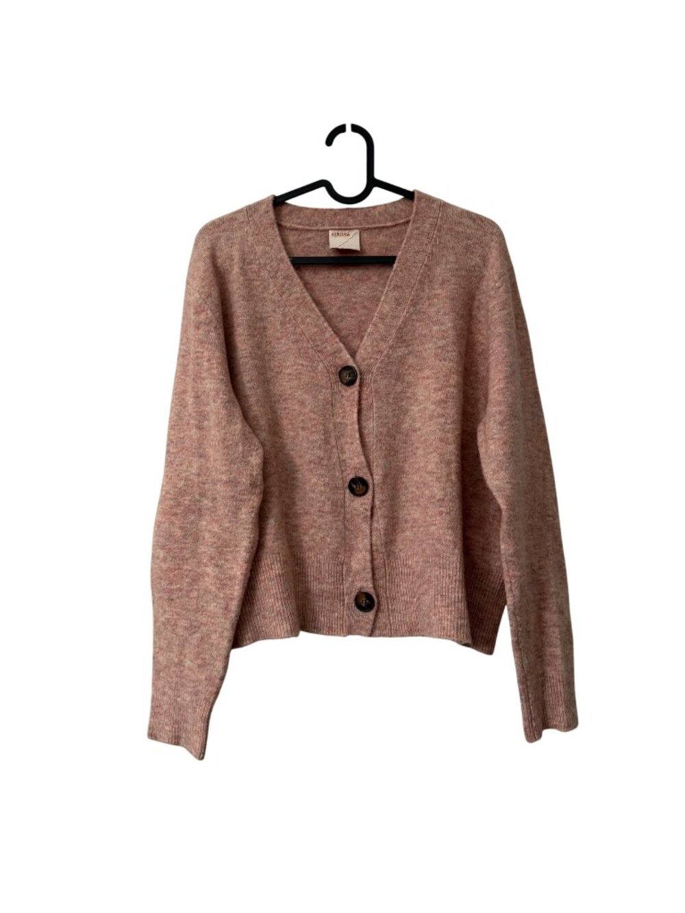 Kerisma Marled Pink Cashmere Blend Cardigan Sweater Womens Size M/L